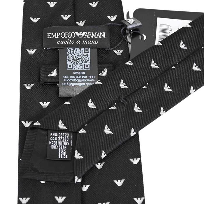 エンポリオ アルマーニ EMPORIO ARMANI ネクタイ 1P616 00120 ブラック メンズ 就職祝い 誕生日 新生活応援 ギフト プレゼント 【プライスダウン】