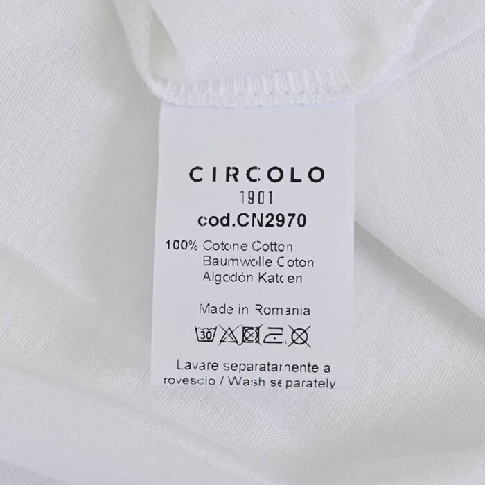 【期間限定SALE】 チルコロ CIRCOLO 1901 ポロシャツ CN 2970 POLO M/M JERSEY MERCERIZZATO ホワイト メンズ ゴルフ 【ラスト1点 Mサイズ】