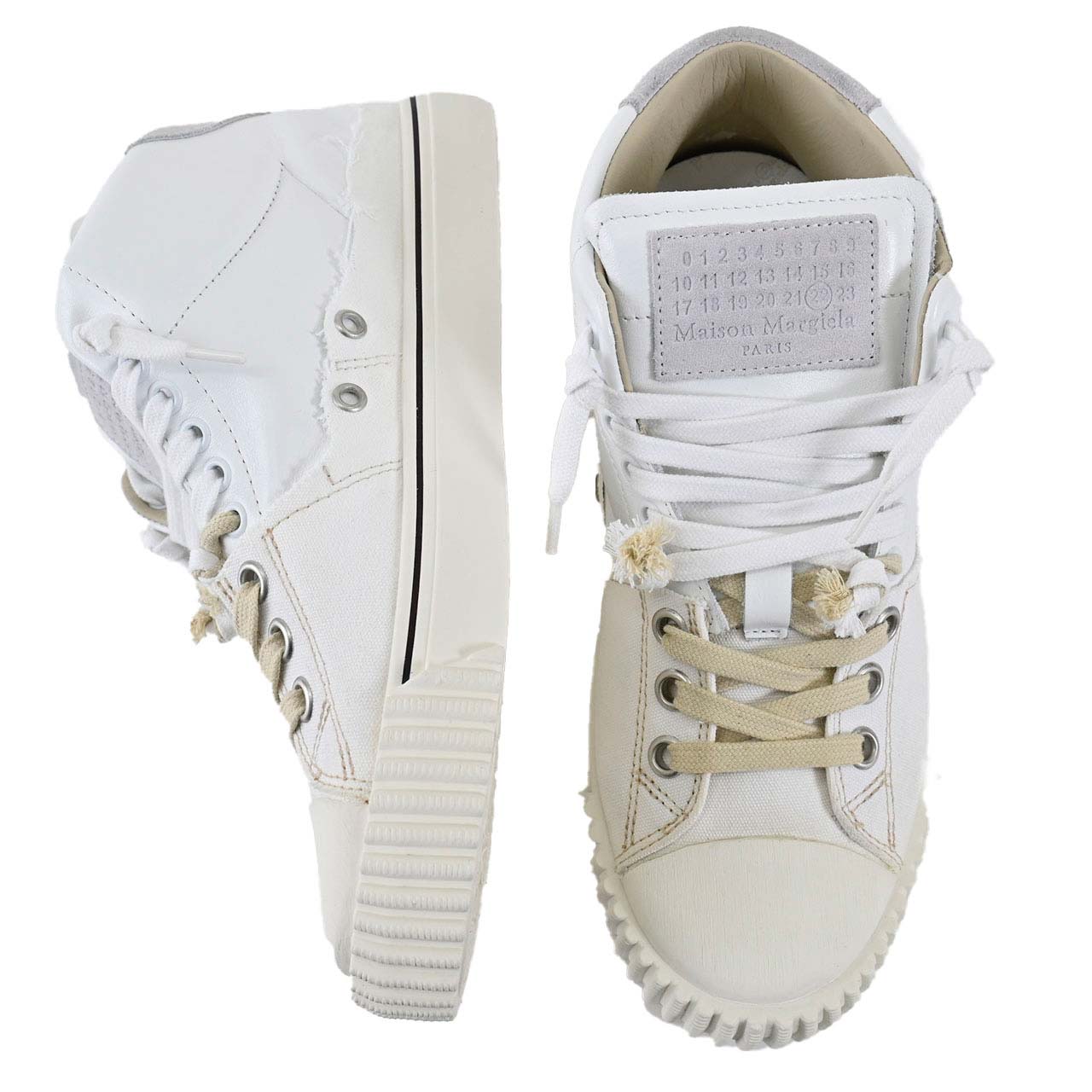 【期間限定SALE】 メゾン マルジェラ Maison Margiela レザースニーカー S57WS0390 H8548 ホワイト メンズ 【ラスト1点 39サイズ】