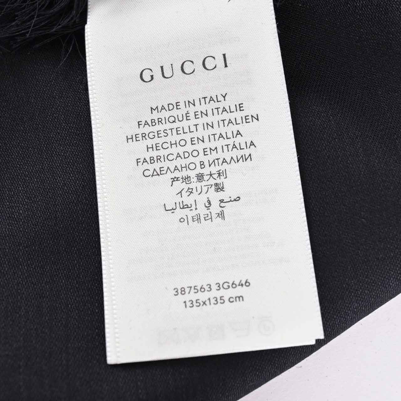【期間限定SALE】 グッチ GUCCI ストール 387563 3G646 1000 ブラック メンズ レディース