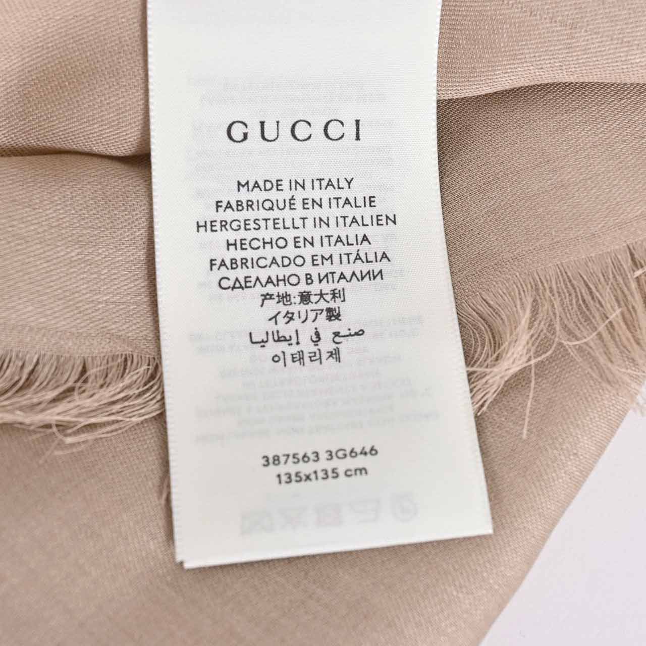 グッチ GUCCI ストール 387563 3G646 9700 ベージュ メンズ レディース 【プライスダウン】