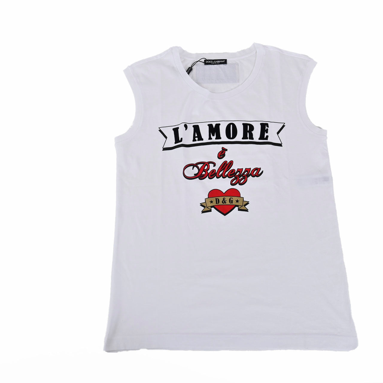 【60%OFF】 ドルチェ&ガッバーナ DOLCE&GABBANA ノースリーブ F8H67ZG7RKG1 W0800 ホワイト レディース