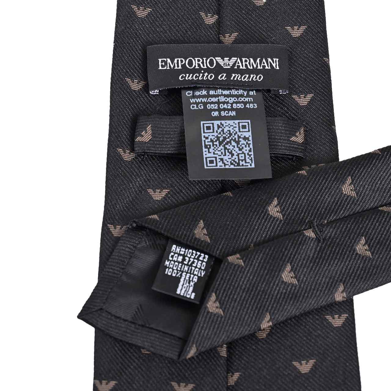 エンポリオ アルマーニ EMPORIO ARMANI ネクタイ 10EA2A2R616 220 ブラック メンズ 就職祝い 誕生日 新生活応援 ギフト プレゼント 【プライスダウン】