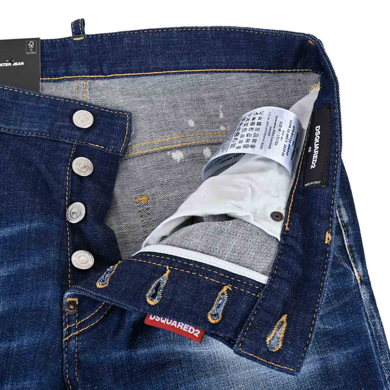 【期間限定SALE】 ディースクエアード DSQUARED2 ジーンズ Skater Jean S74LB1232 S30342 470 ブルー 2023SS メンズ 【ラスト1点 50サイズ】