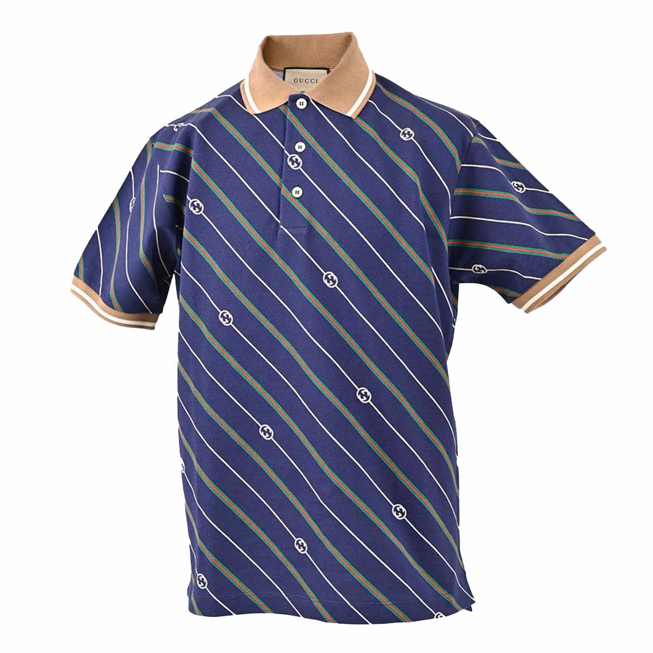 グッチ GUCCI ポロシャツ 717391 XJEWI4672 ネイビー 2023SS メンズ ゴルフ 【ラスト1点 Sサイズ】 【プライスダウン】