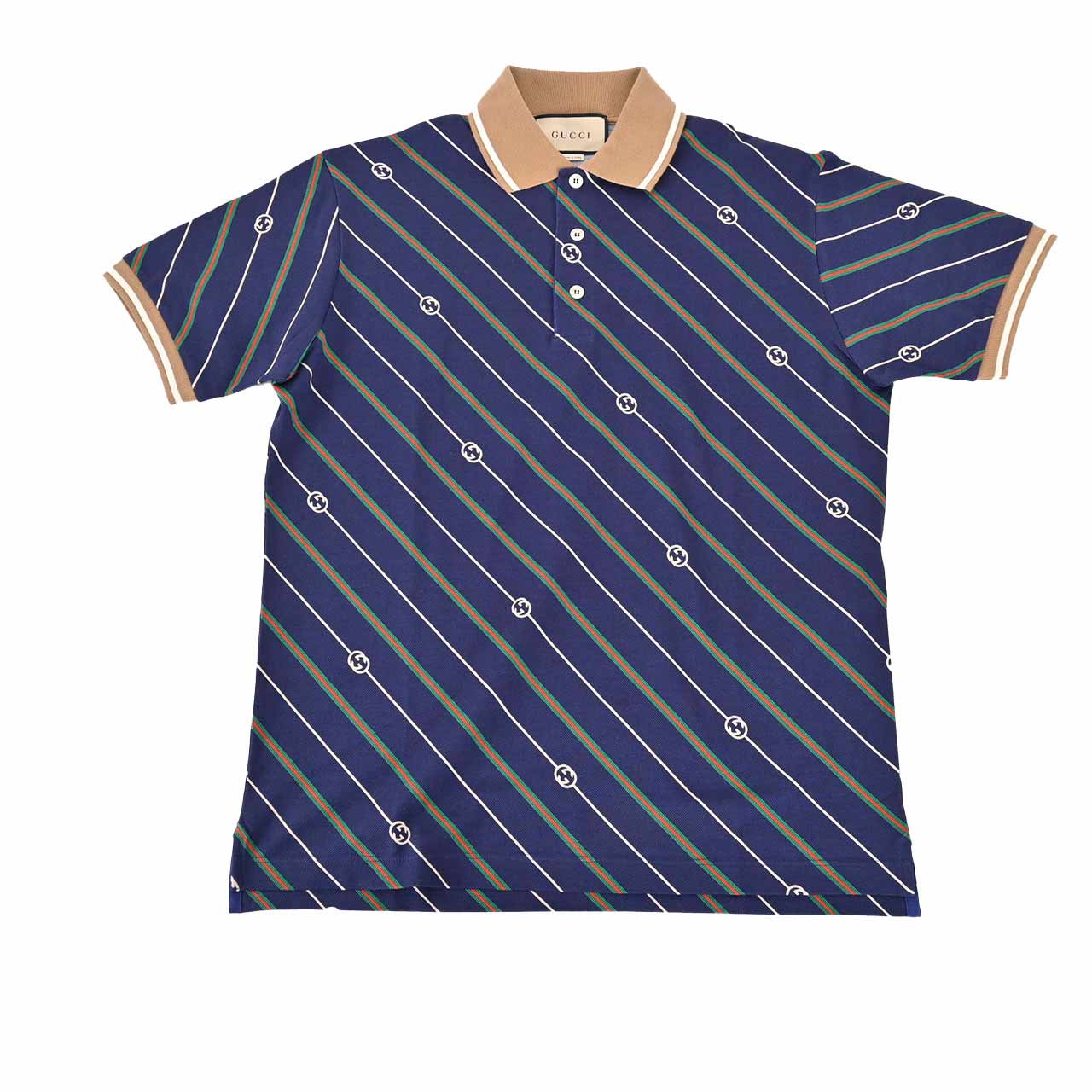 グッチ GUCCI ポロシャツ 717391 XJEWI4672 ネイビー 2023SS メンズ ゴルフ 【ラスト1点 Sサイズ】 【プライスダウン】