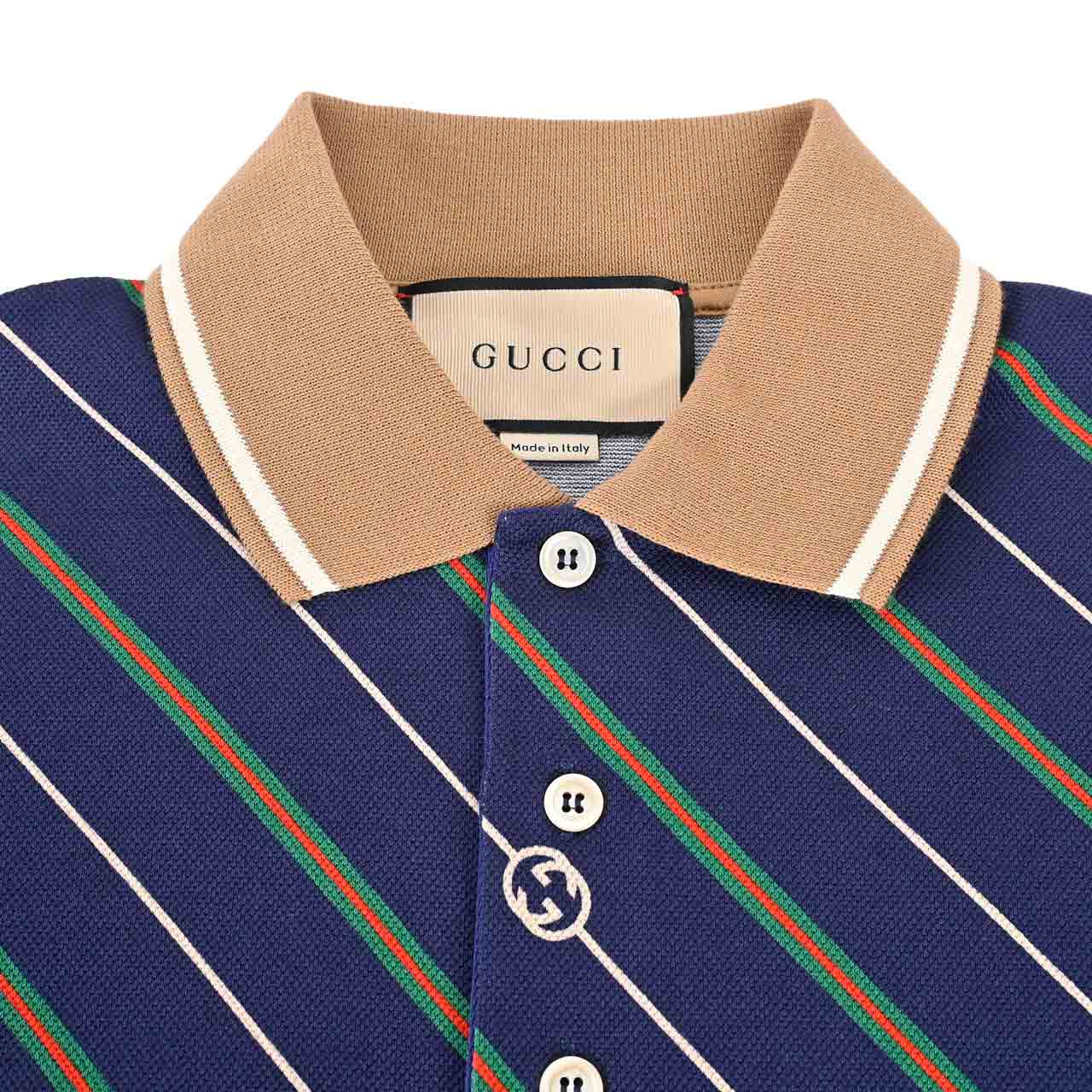 グッチ GUCCI ポロシャツ 717391 XJEWI4672 ネイビー 2023SS メンズ ゴルフ 【ラスト1点 Sサイズ】 【プライスダウン】