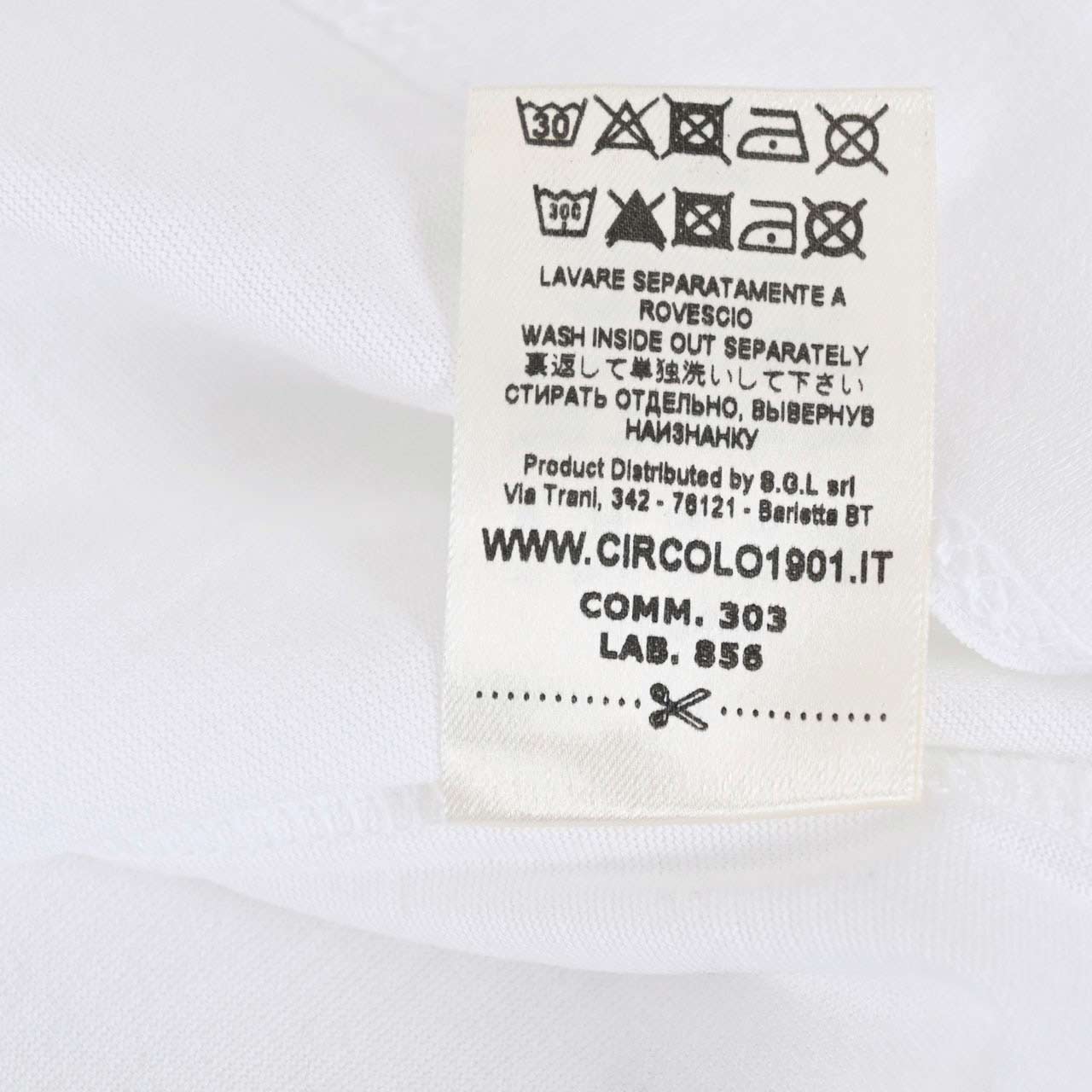 【38%OFF】 チルコロ CIRCOLO 1901 Tシャツ CN3881 MERCERIZZATO ホワイト 2023SS メンズ 【ラスト1点 XXLサイズ】