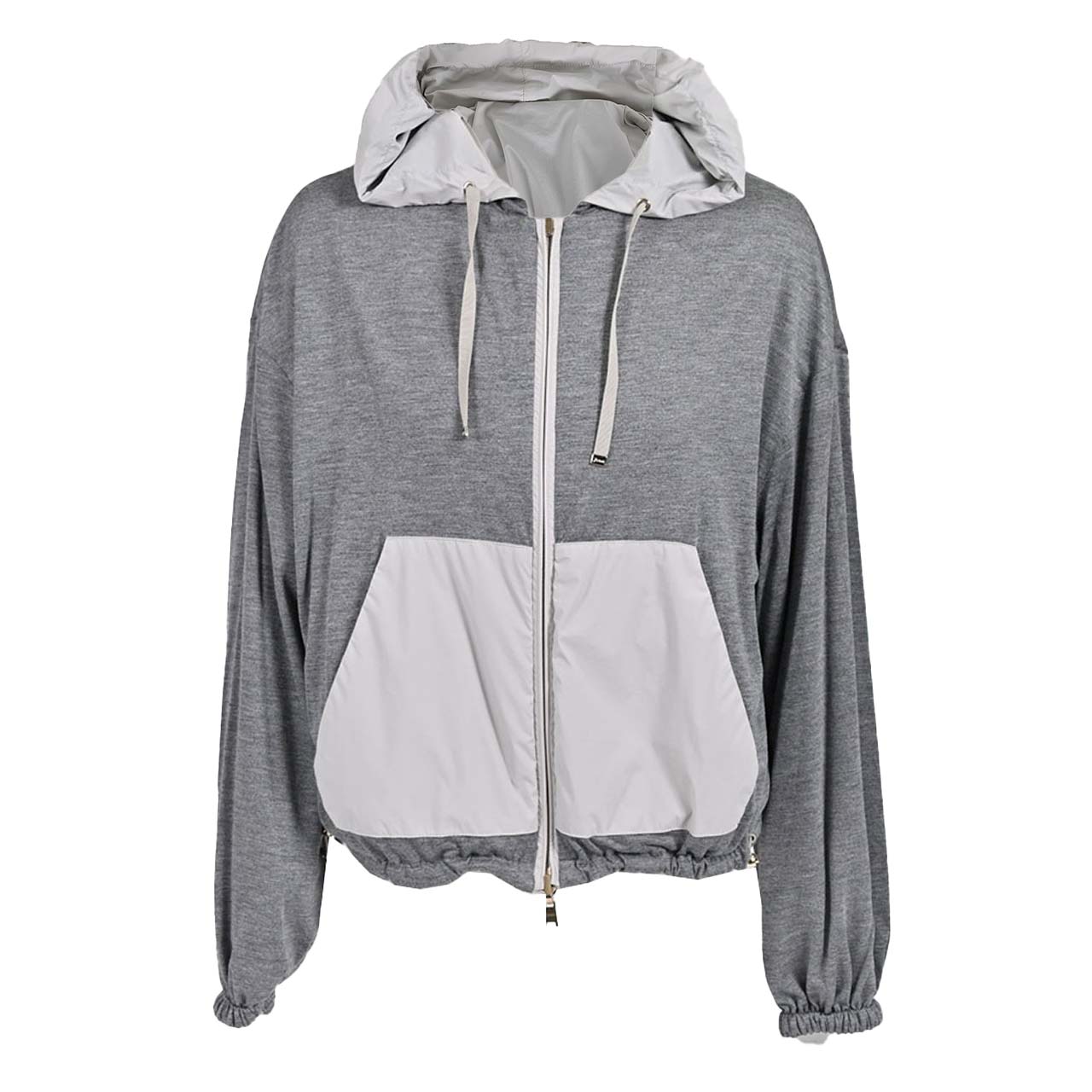 【期間限定SALE】 ヘルノ HERNO ジップアップパーカー GI00022DR 12431S 1985 グレー レディース 【ラスト1点 40サイズ】