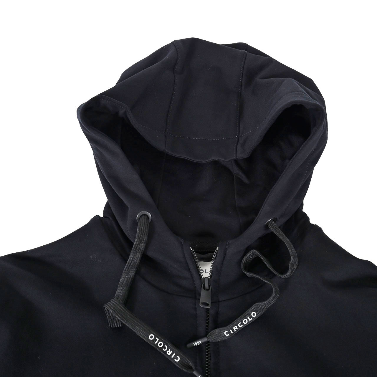 【期間限定SALE】 チルコロ CIRCOLO 1901 ジップアップパーカー HOODIE FULL ZIP FELPA CN4052 001 ブラック メンズ 【ラスト1点 XSサイズ】