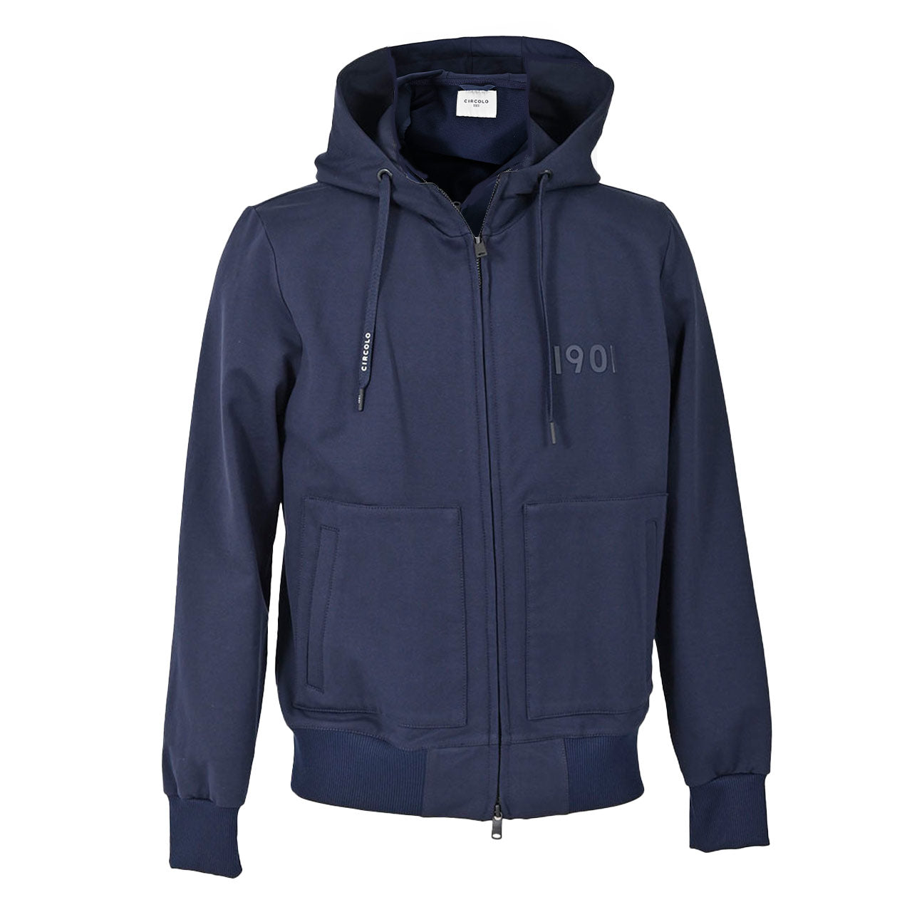 【期間限定SALE】 チルコロ CIRCOLO 1901 ジップアップパーカー HOODIE FULL ZIP FELPA CN4052 447 ネイビー メンズ