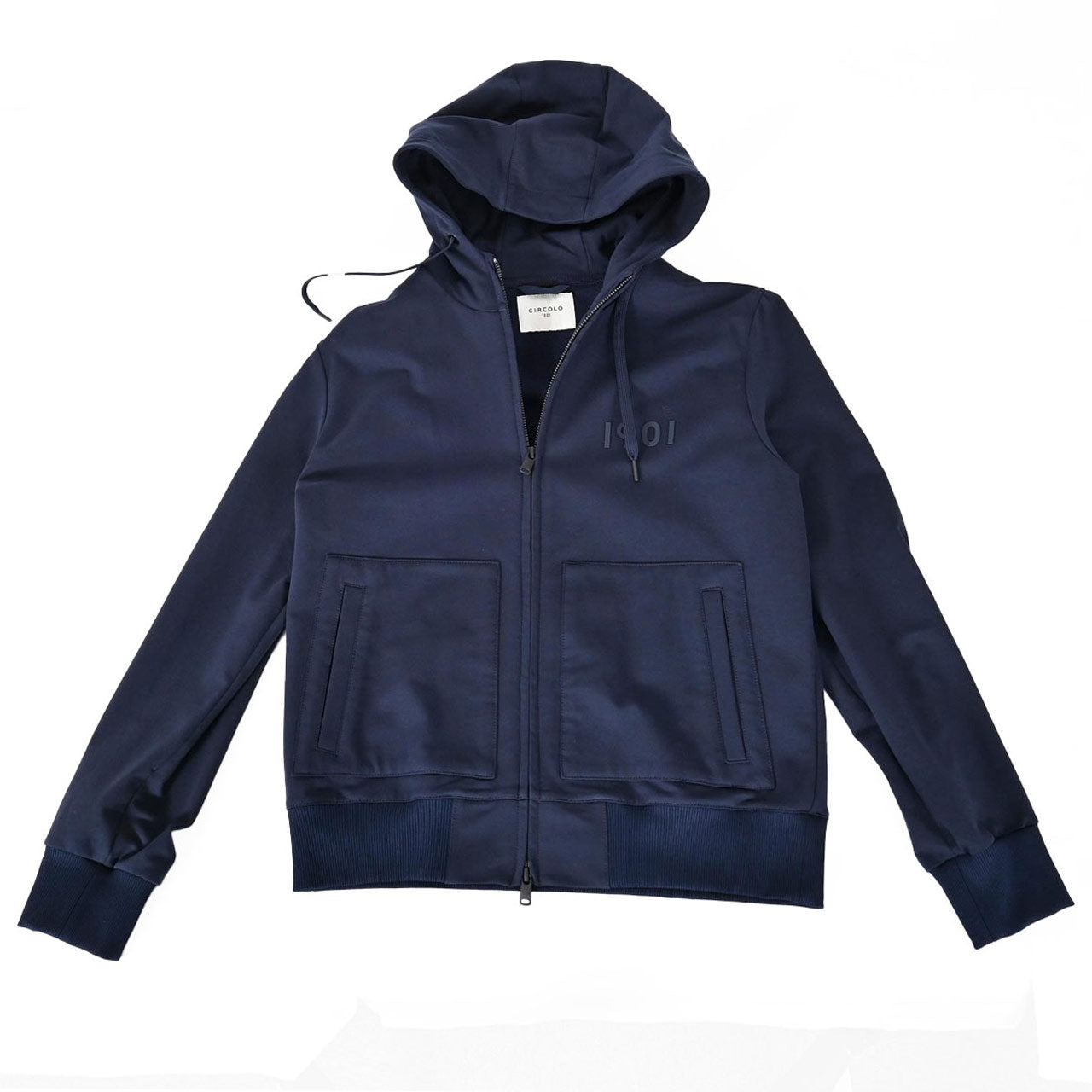 【期間限定SALE】 チルコロ CIRCOLO 1901 ジップアップパーカー HOODIE FULL ZIP FELPA CN4052 447 ネイビー メンズ