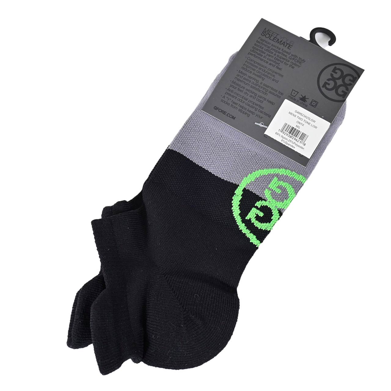 ジーフォア G FORE ソックス TWO-TONE LOW SOCK G4MS23A25LOW ONYX ブラック メンズ ギフト プレゼント ゴルフ