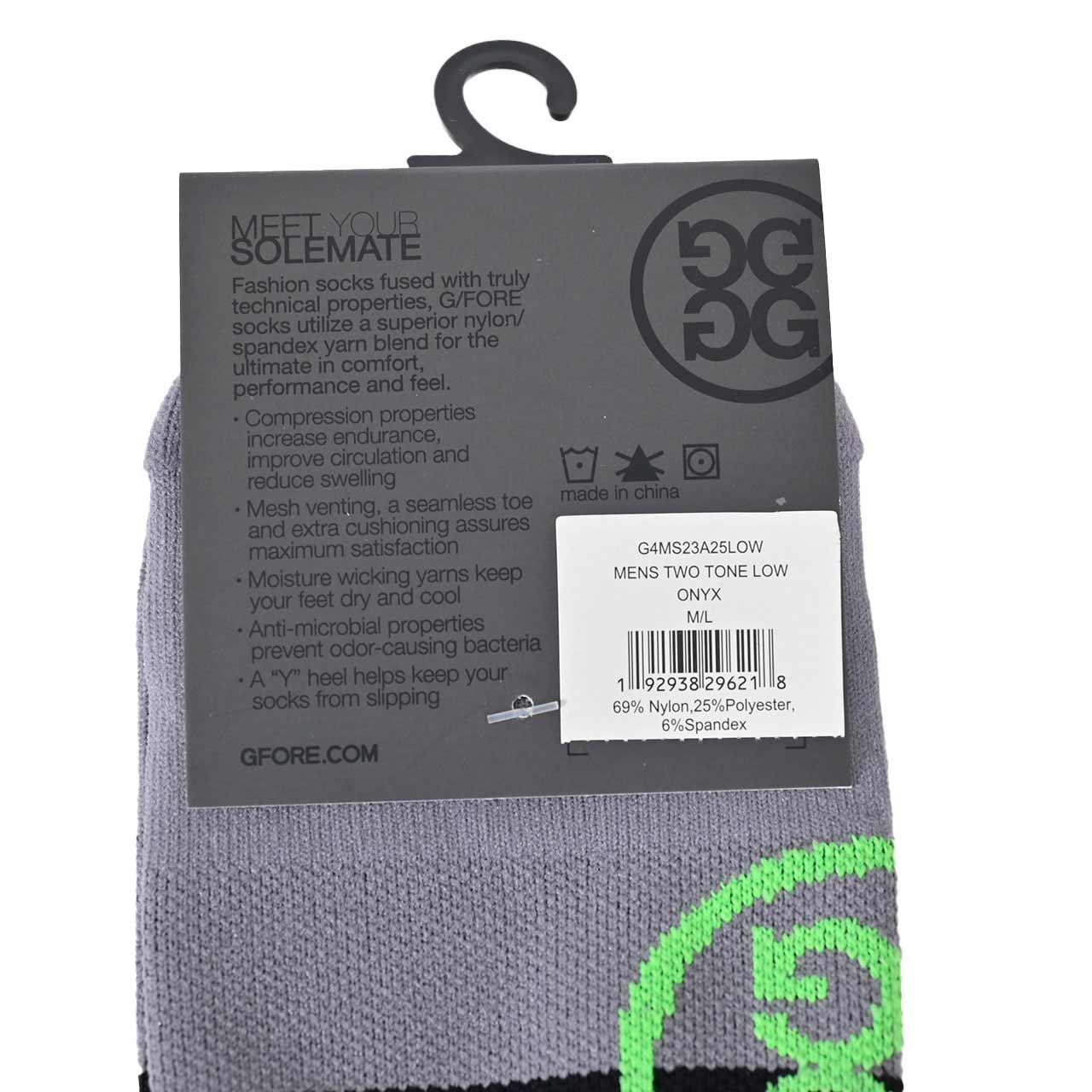 ジーフォア G FORE ソックス TWO-TONE LOW SOCK G4MS23A25LOW ONYX ブラック メンズ ギフト プレゼント ゴルフ