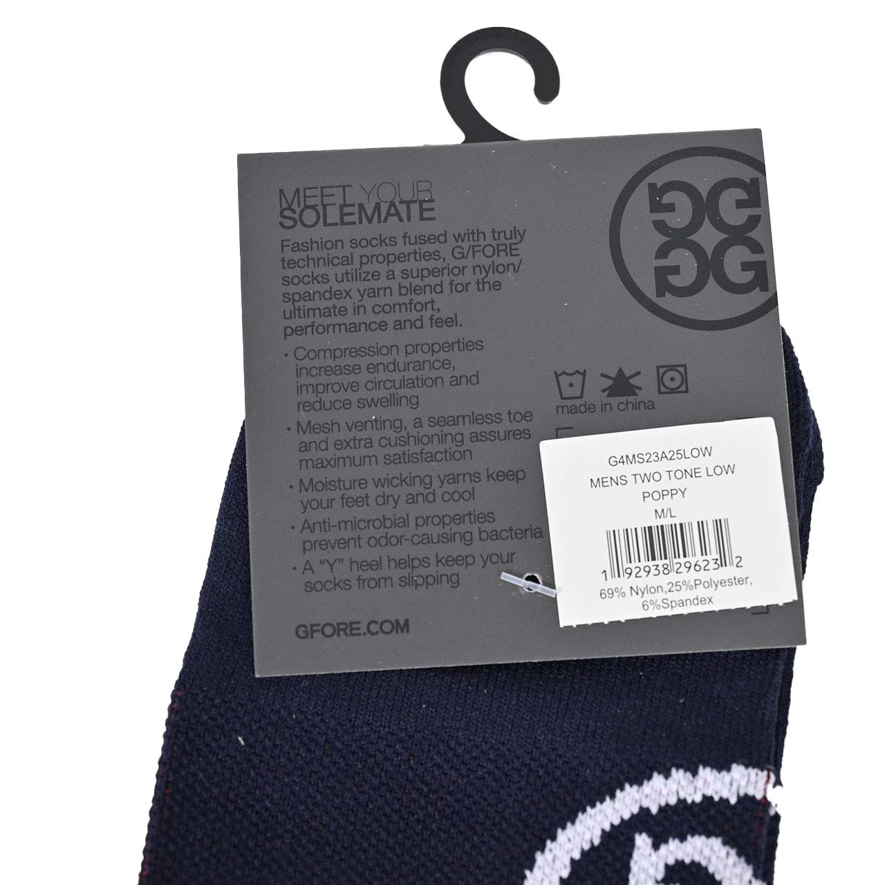 ジーフォア G FORE ソックス TWO-TONE LOW SOCK G4MS23A25LOW POPPY レッド メンズ ギフト プレゼント ゴルフ