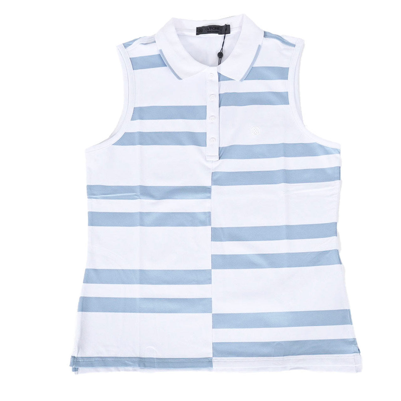 【52%OFF】 ジーフォア G FORE ポロシャツ OFFSET STRIPE G4LF23K681 SNOW ホワイト レディース ゴルフ