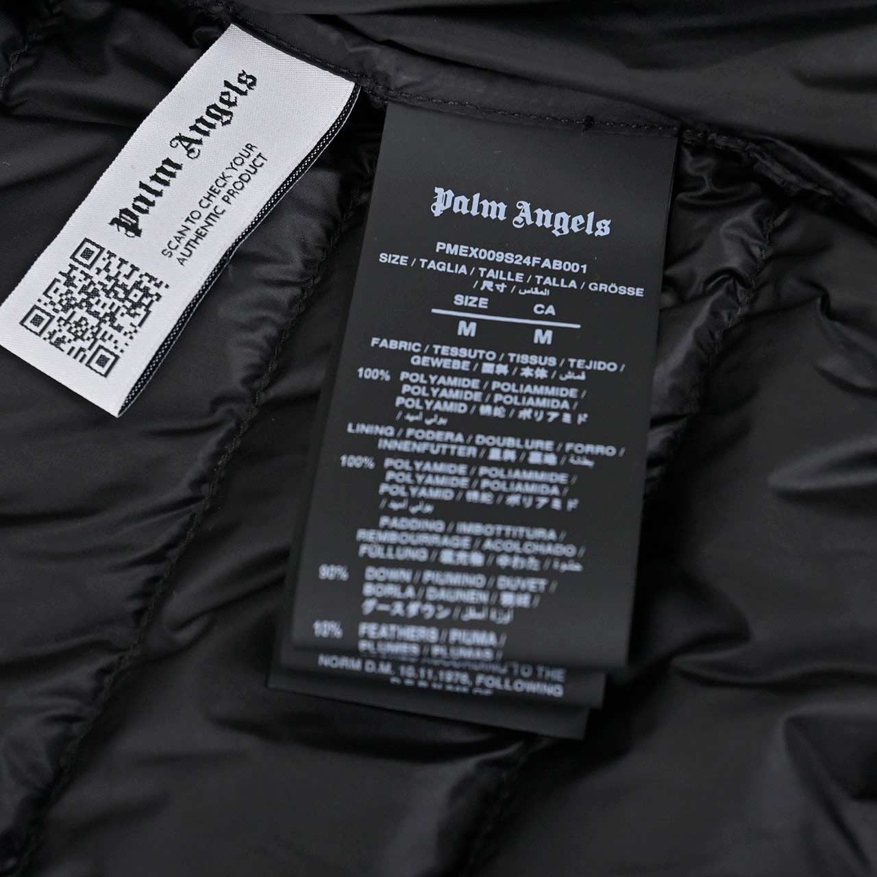 パーム エンジェルス Palm Angels ダウンベスト PMEX009S24FA B001 1003 ブラック メンズ 【ラスト1点 XLサイズ】