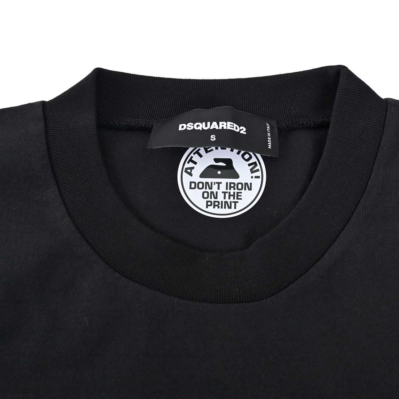 【期間限定SALE】 ディースクエアード DSQUARED2 クルーネック長袖Tシャツ S74GD1218 S24658 Varsity Fit Tee 900 ブラック 2024年春夏新作 2024SS メンズ
