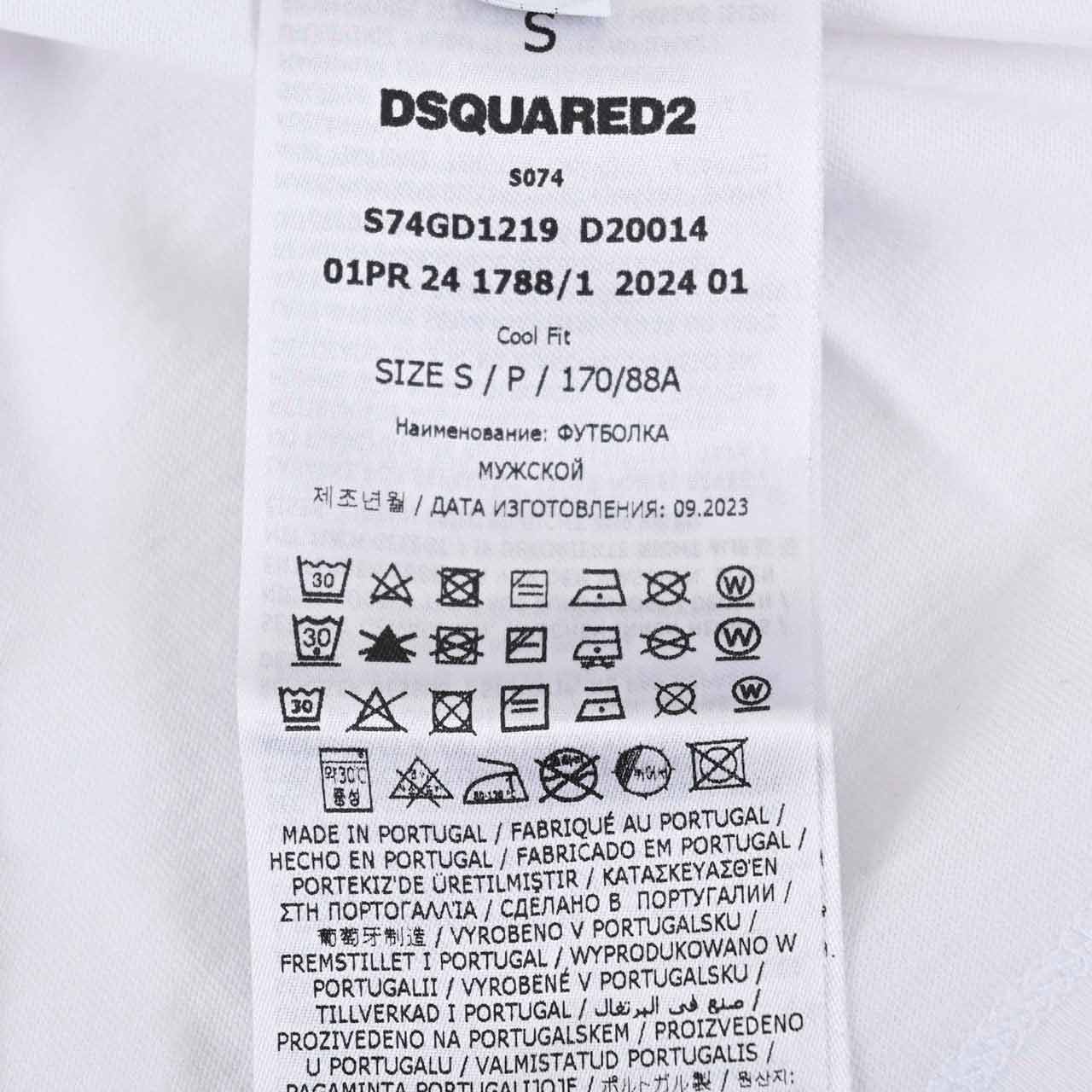 ディースクエアード DSQUARED2 Tシャツ S74GD1219 D20014 Cool Fit Tee 100 ホワイト 2024年春夏新作 2024SS メンズ