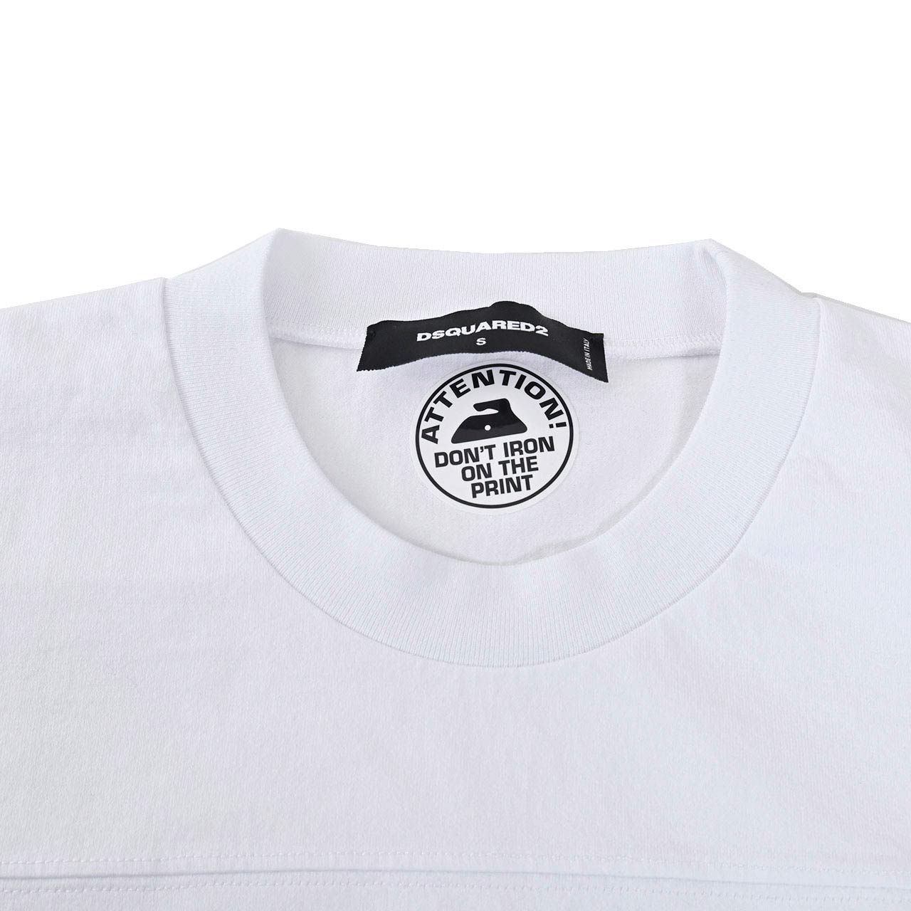 ディースクエアード DSQUARED2 クルーネック長袖Tシャツ S74GD1218 S24658 Varsity Fit Tee 100 ホワイト 2024年春夏新作 2024SS メンズ 【プライスダウン】