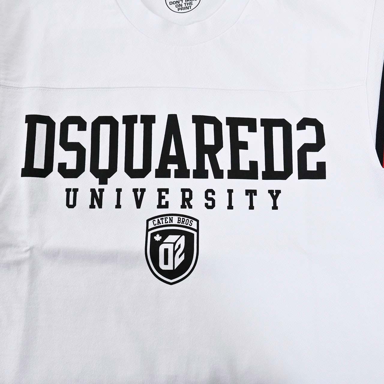 ディースクエアード DSQUARED2 クルーネック長袖Tシャツ S74GD1218 S24658 Varsity Fit Tee 100 ホワイト 2024年春夏新作 2024SS メンズ 【プライスダウン】