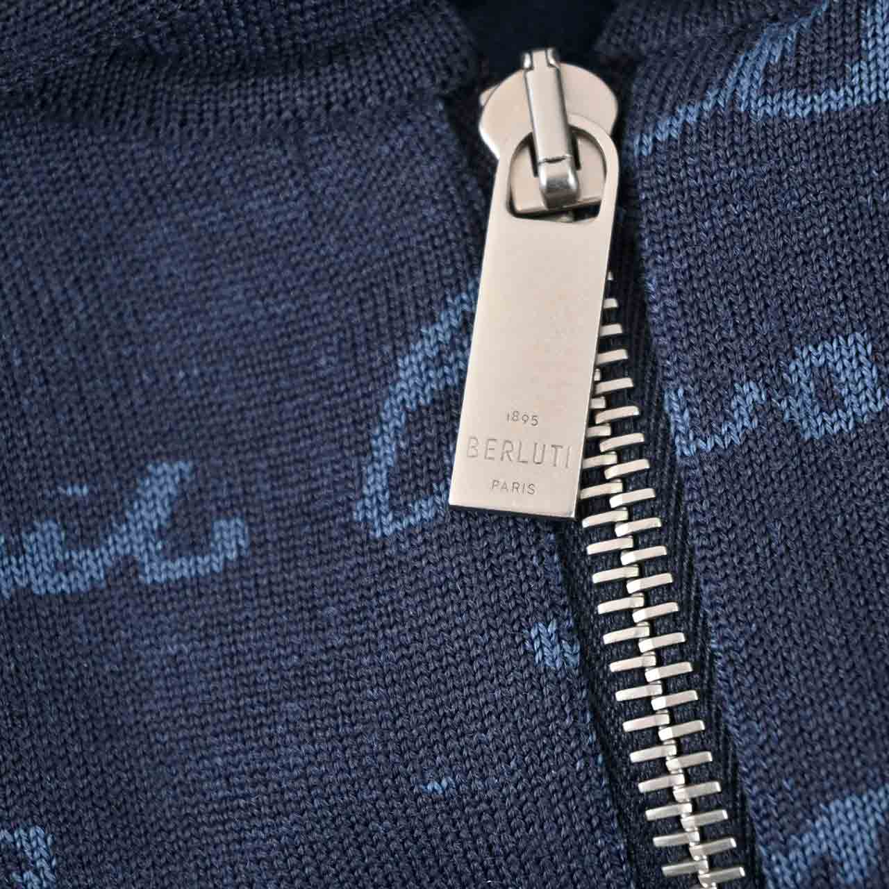 ベルルッティ BERLUTI ジップアップパーカー YWBG 47N KNITWEA R27KZL01 001 47N ネイビー メンズ 2024年秋冬新作 2024AW ギフト プレゼント