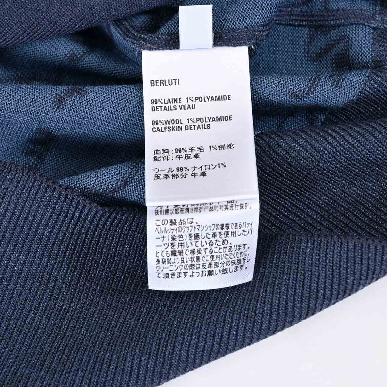 ベルルッティ BERLUTI ジップアップパーカー YWBG 47N KNITWEA R27KZL01 001 47N ネイビー メンズ 【ラスト1点 Lサイズ】