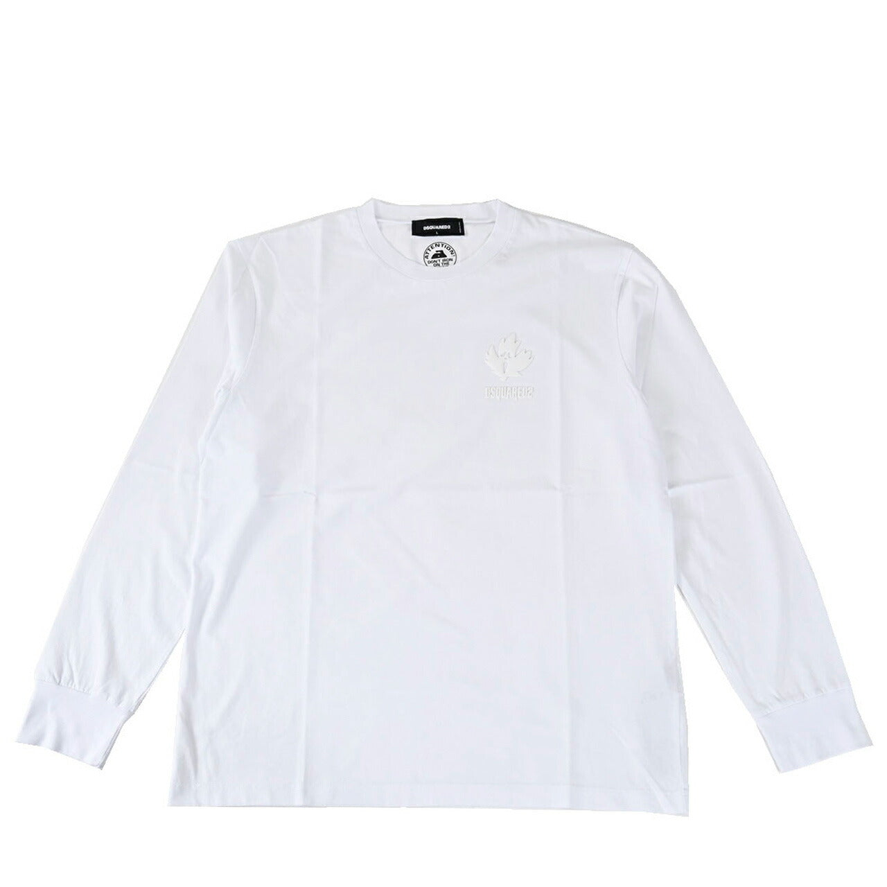 【期間限定SALE】 ディースクエアード DSQUARED2 クルーネック長袖Tシャツ S74GD1356 D20S020 Regular Fit Tee 100 ホワイト 2024AW メンズ