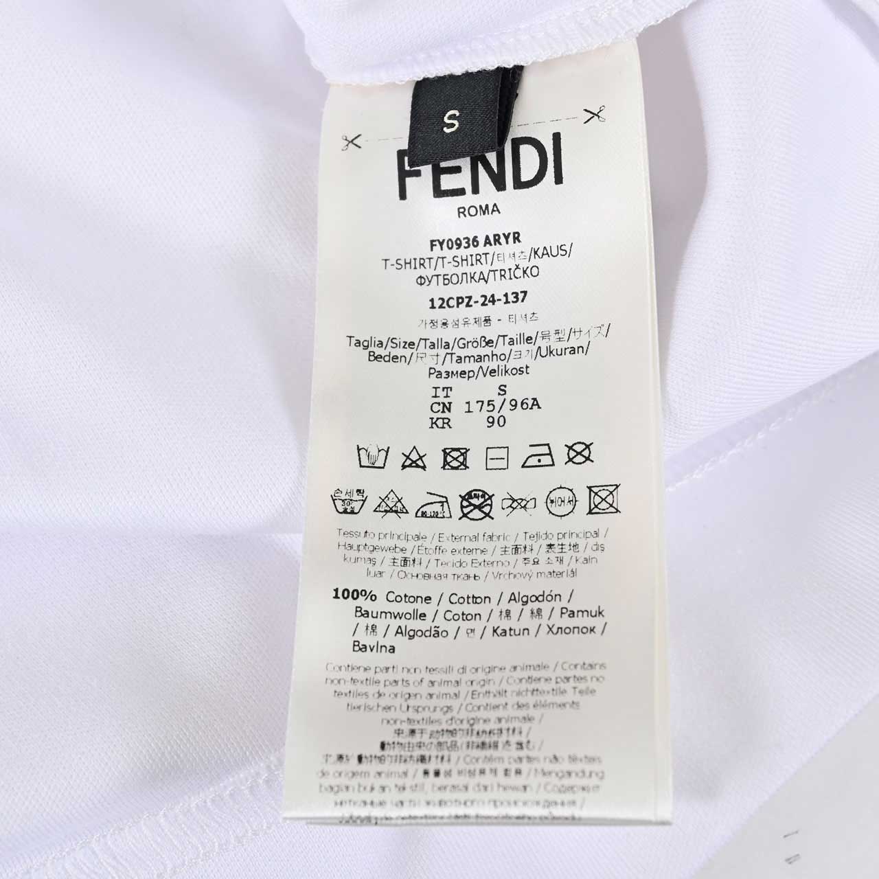 フェンディ FENDI Tシャツ ARYR FY0936 F0QA0 ホワイト メンズ 【ラスト1点 Lサイズ】