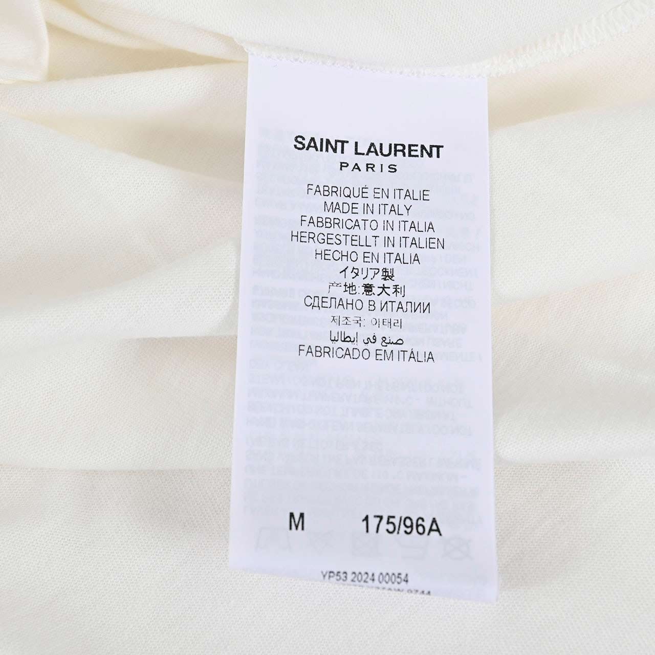 【36%OFF】 サンローラン Saint Laurent Tシャツ 663278 Y37AW 9744 ホワイト メンズ