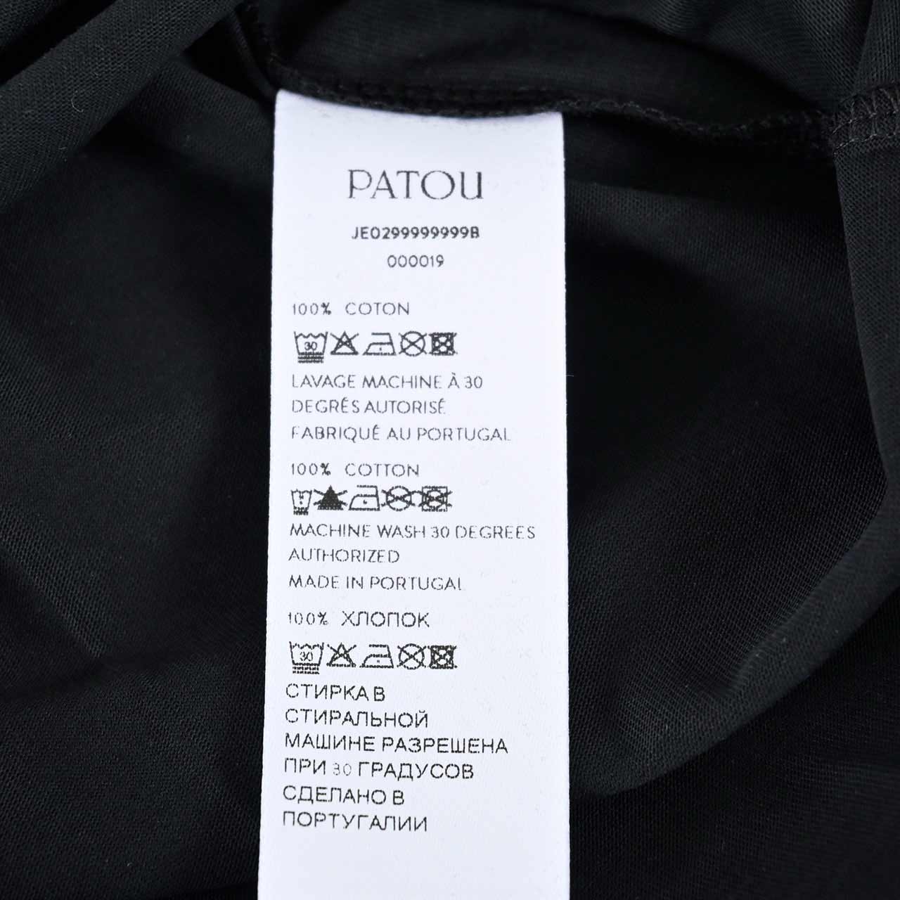 【39%OFF】 パトゥ PATOU Tシャツ JE0299999 999B ブラック 2024SS レディース【ラスト1点 Lサイズ】