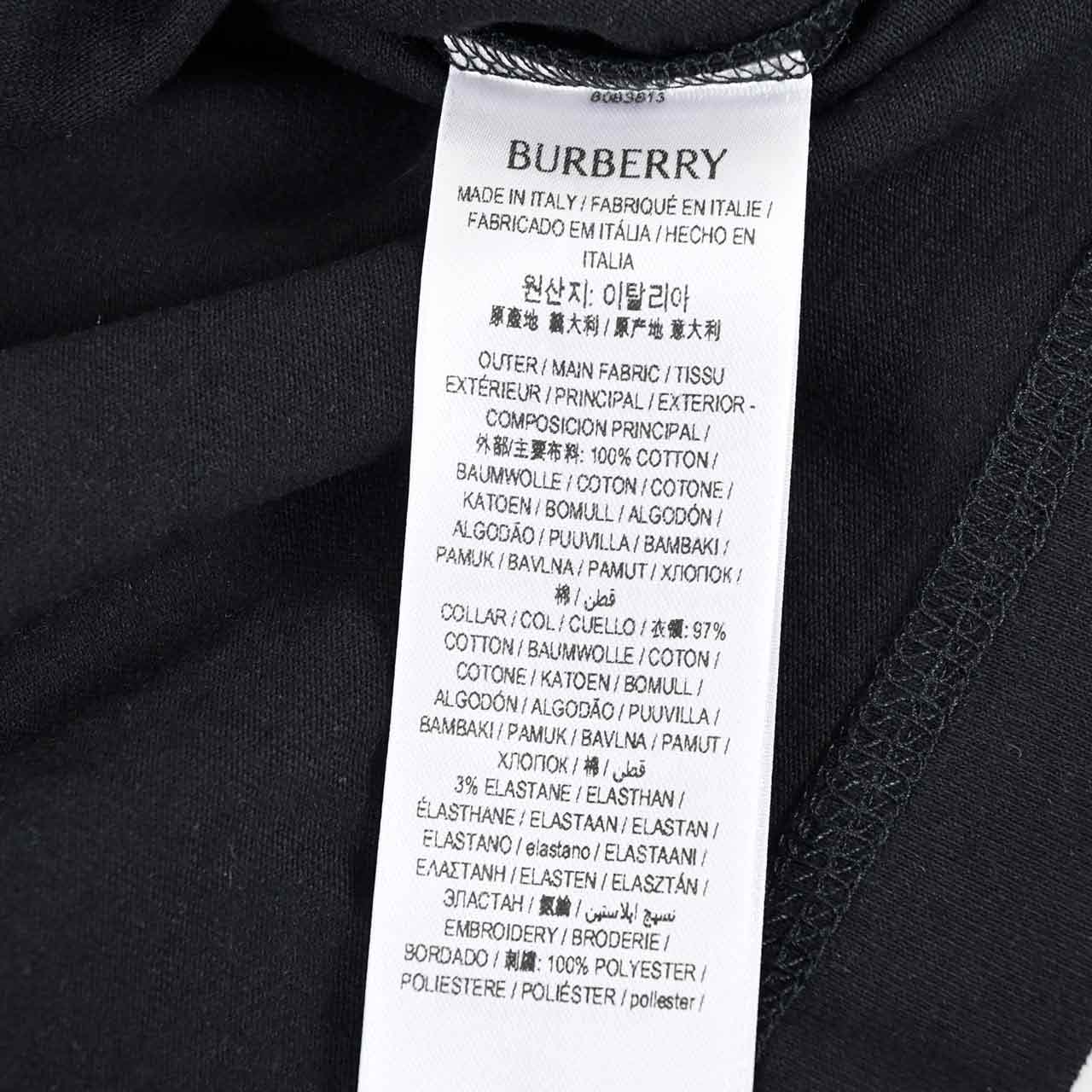 バーバリー BURBERRY Tシャツ 8083613 ブラック 2024SS メンズ ギフト プレゼント