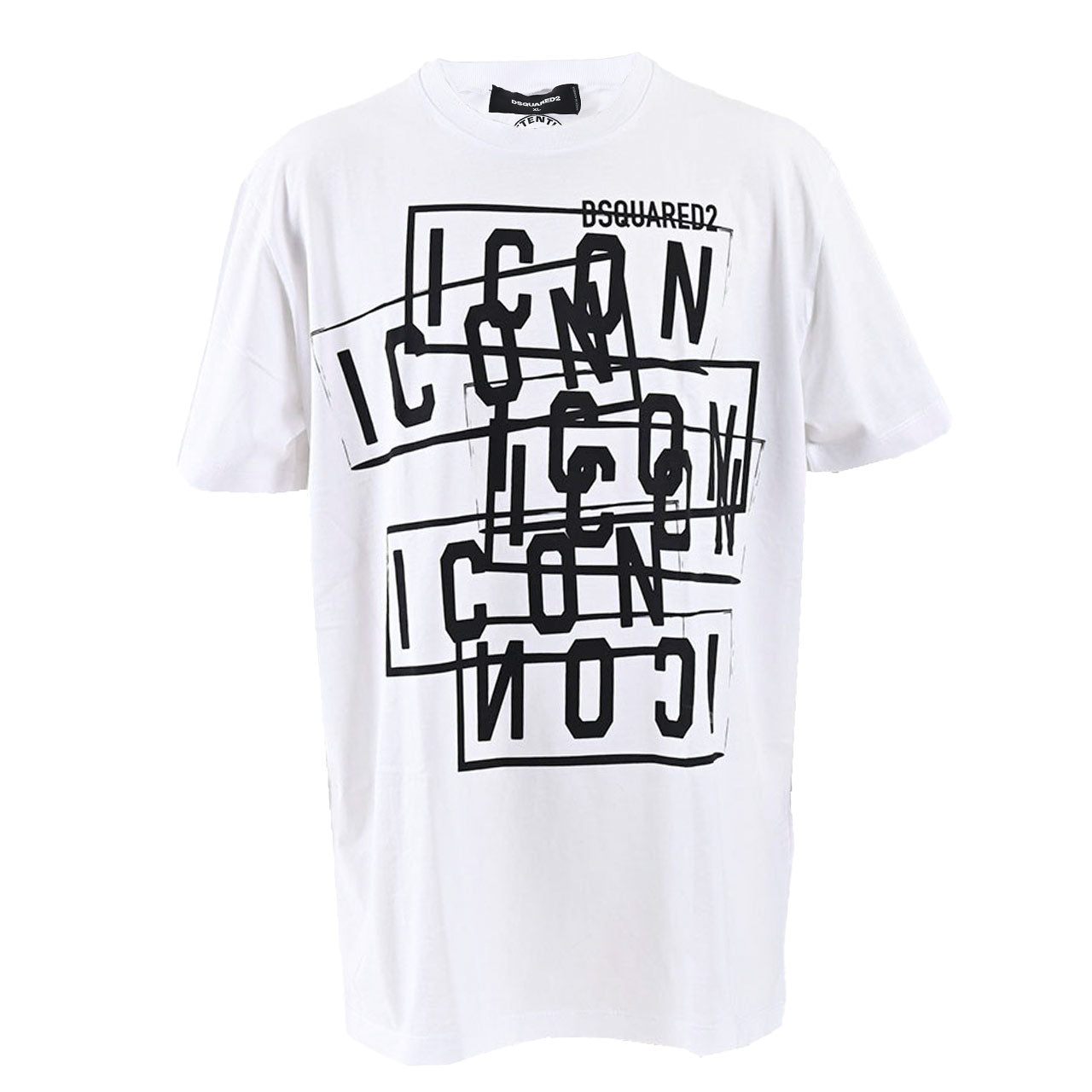 【51%OFF】 ディースクエアード DSQUARED2 Tシャツ S79GC0087 S23009 100 ホワイト メンズ 【ラスト1点 XLサイズ】