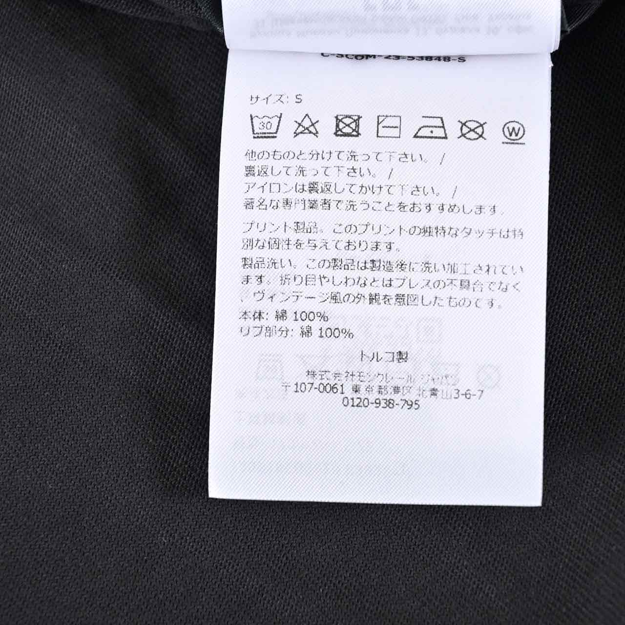 モンクレール MONCLER Tシャツ 8C0001083927 998 ブラック メンズ 2024年秋冬新作 2024AW 【ラスト1点 Lサイズ】 クリスマス ギフト プレゼント