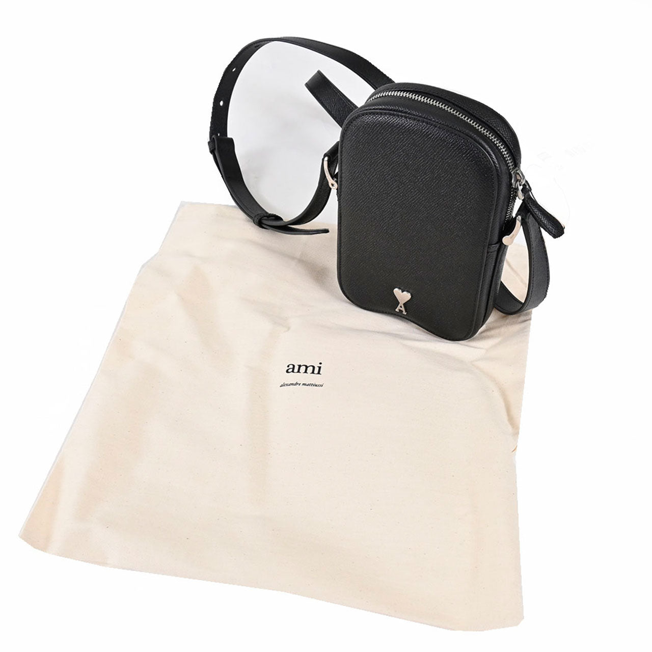 アミ AMI バッグ ULL010.AL0036 0014 ブラック メンズ 2024年秋冬新作 2024AW 新生活応援 ギフト プレゼント