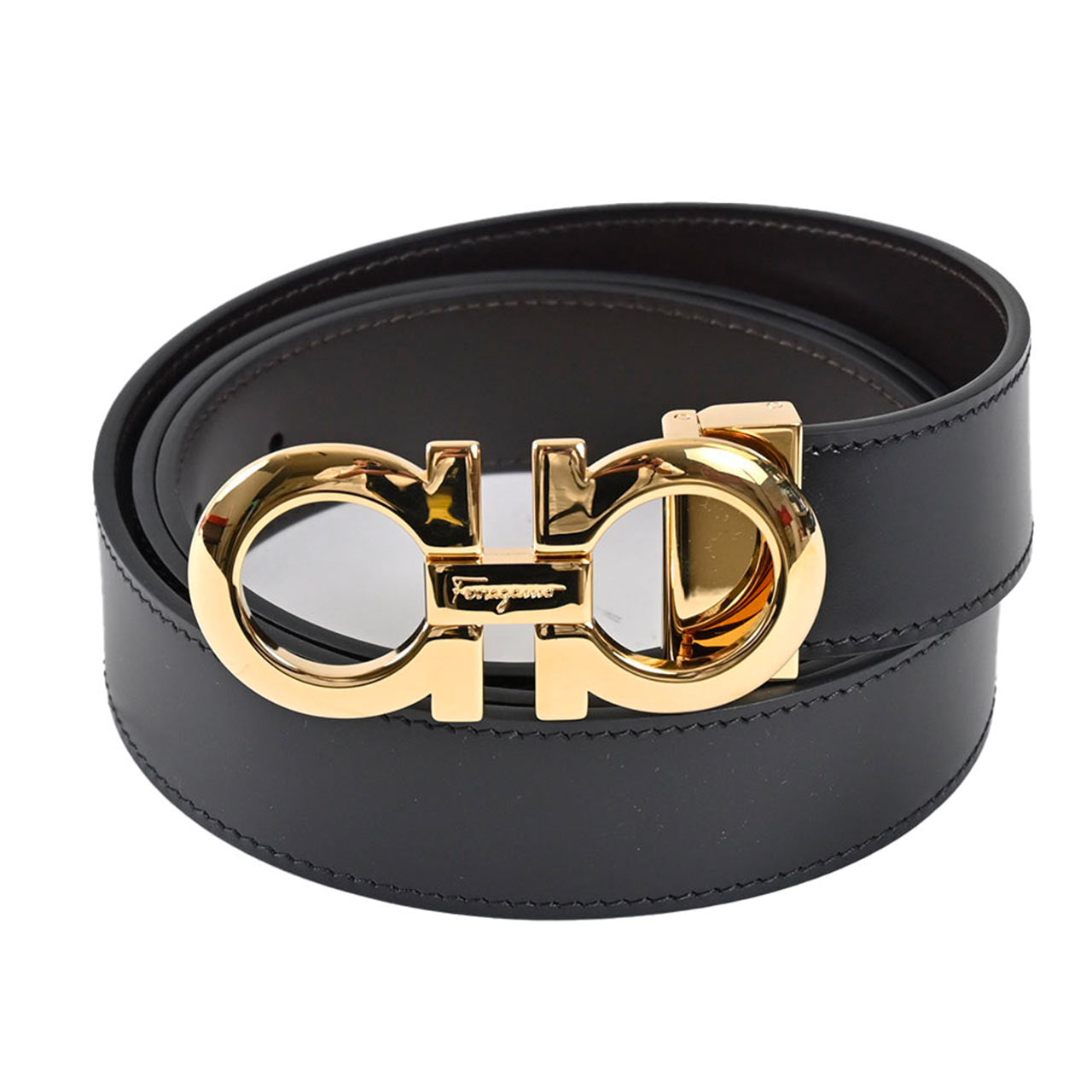 サルヴァトーレ フェラガモ Salvatore Ferragamo ベルト 675542 - GOLD ブラック 2024AW メンズ 新生活応援 ギフト プレゼント 【プライスダウン】