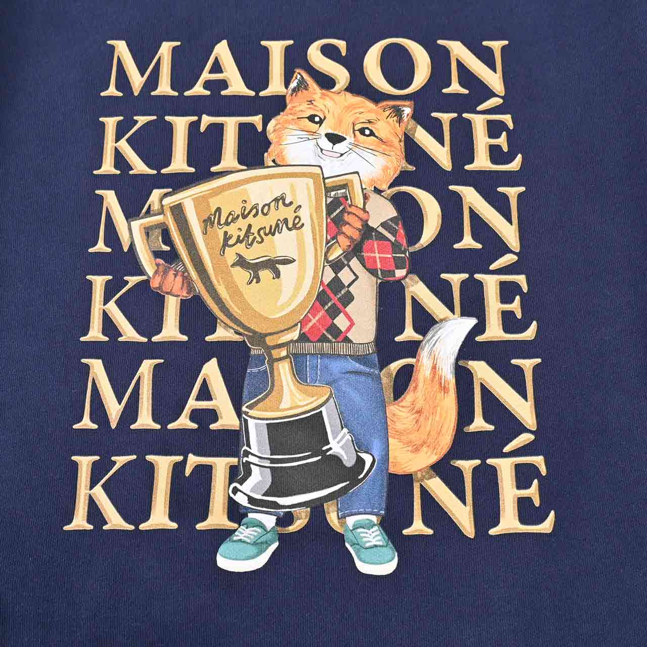 【期間限定SALE】 メゾン キツネ MAISON KITSUNE トレーナー LM00311KM0001 P480 ネイビー メンズ