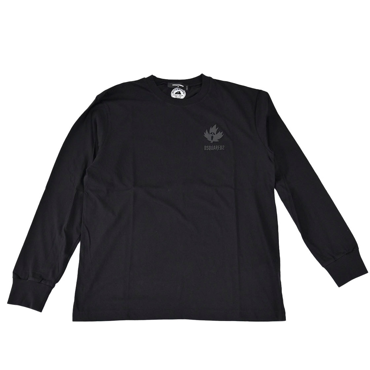 【期間限定SALE】 ディースクエアード DSQUARED2 クルーネック長袖Tシャツ S74GD1356 D20S020 Regular Fit Tee 900 ブラック 2024AW メンズ