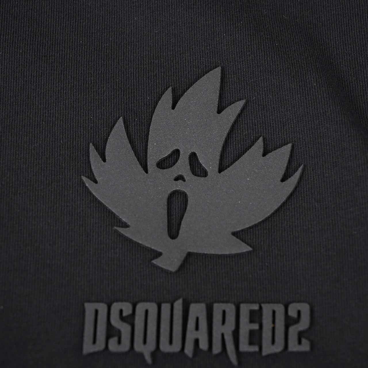 【期間限定SALE】 ディースクエアード DSQUARED2 クルーネック長袖Tシャツ S74GD1356 D20S020 Regular Fit Tee 900 ブラック 2024AW メンズ