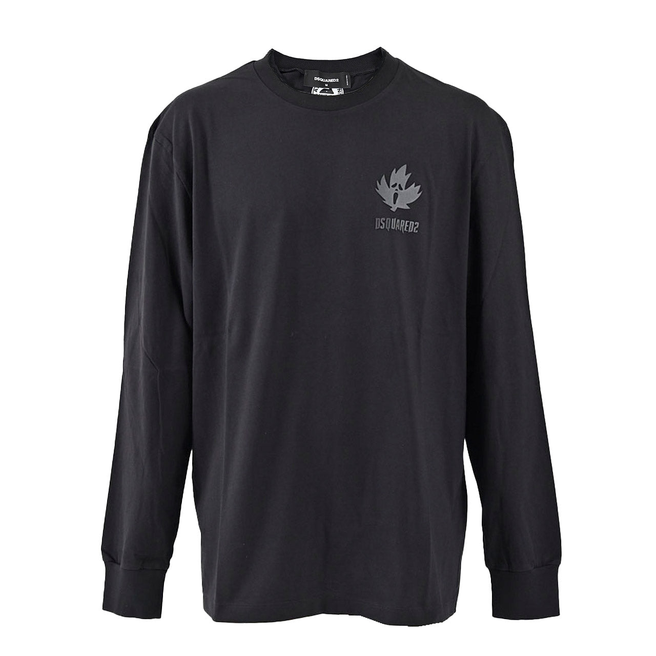 【期間限定SALE】 ディースクエアード DSQUARED2 クルーネック長袖Tシャツ S74GD1356 D20S020 Regular Fit Tee 900 ブラック 2024AW メンズ