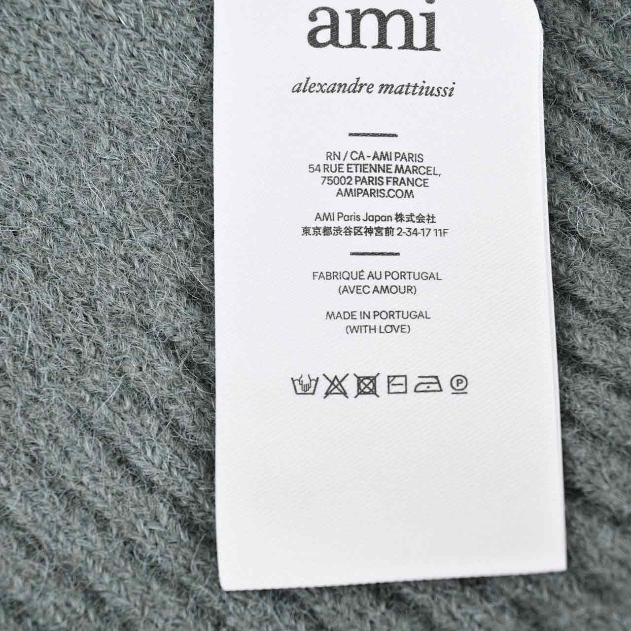 【期間限定SALE】 アミ AMI セーター UKS025.KN0032 4013 グリーン 2024年秋冬 メンズ