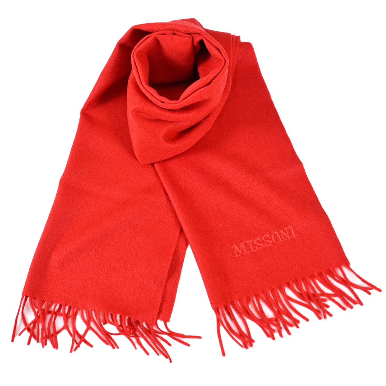 【期間限定SALE】 ミッソーニ MISSONI マフラー Cashmere100% Plain Muffler 6345 3 レッド メンズ レディース 【ラスト1点】 新生活応援 ギフト プレゼント