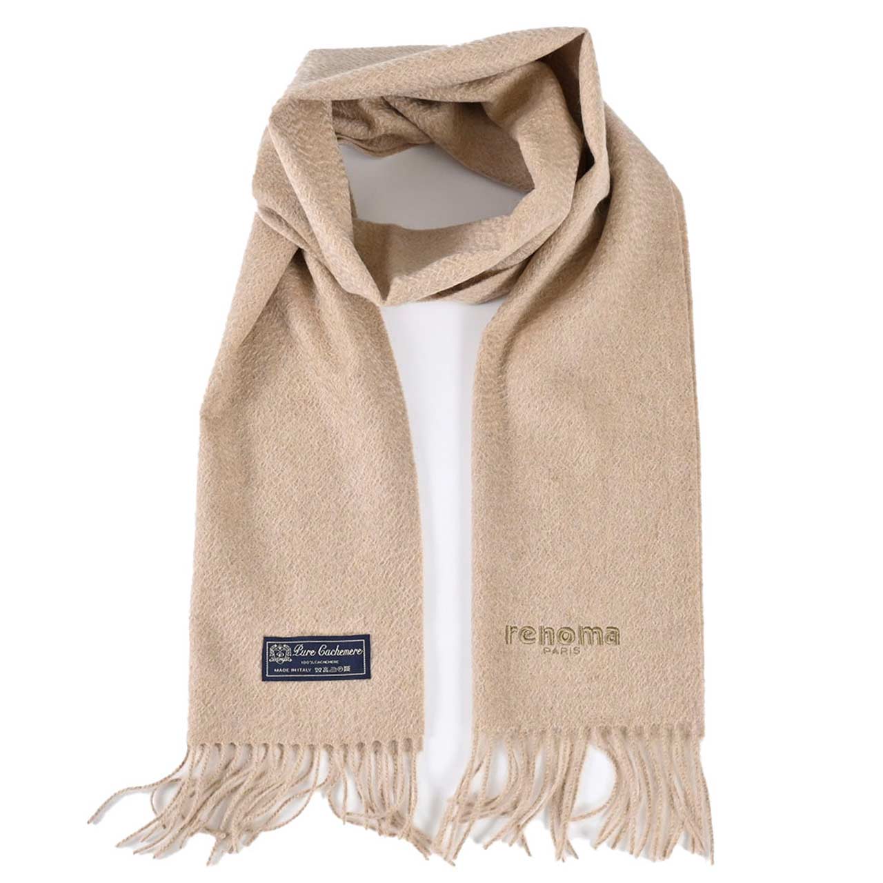 レノマ RENOMA カシミヤ マフラー R9912 PLAIN CASHMERE RBEWH ベージュ メンズ レディース カシミヤ100% 【ラスト1点】 新生活応援 ギフト プレゼント 【プライスダウン】