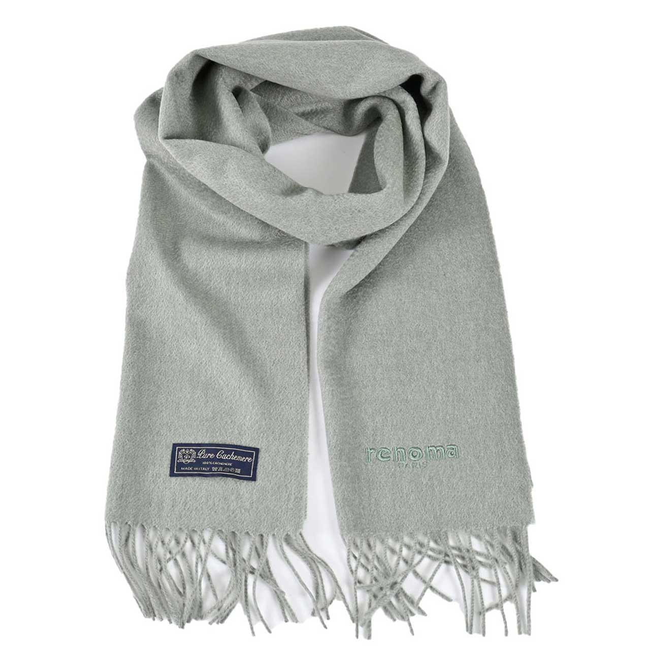 レノマ RENOMA カシミヤ マフラー R9912 PLAIN CASHMERE RGR グリーン メンズ レディース カシミヤ100% 【ラスト1点】