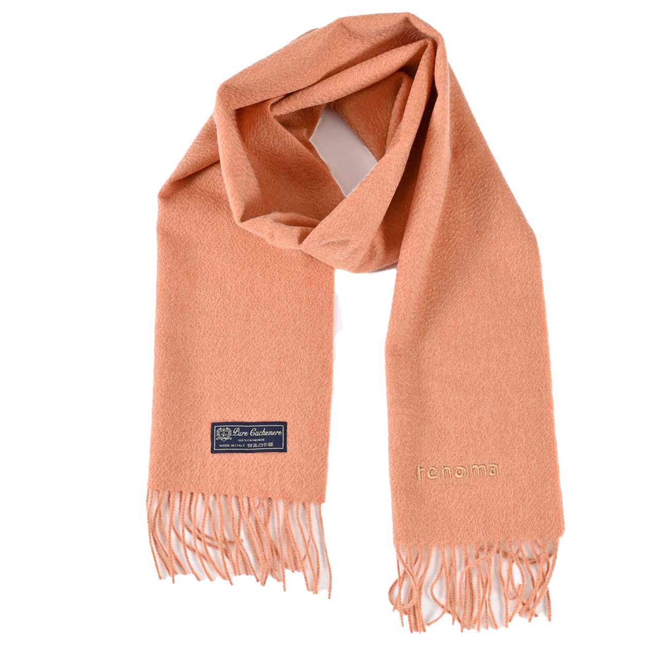 レノマ RENOMA カシミヤ マフラー R9912 PLAIN CASHMERE RMOR オレンジ メンズ レディース カシミヤ100% 【ラスト1点】 新生活応援 ギフト プレゼント 【プライスダウン】