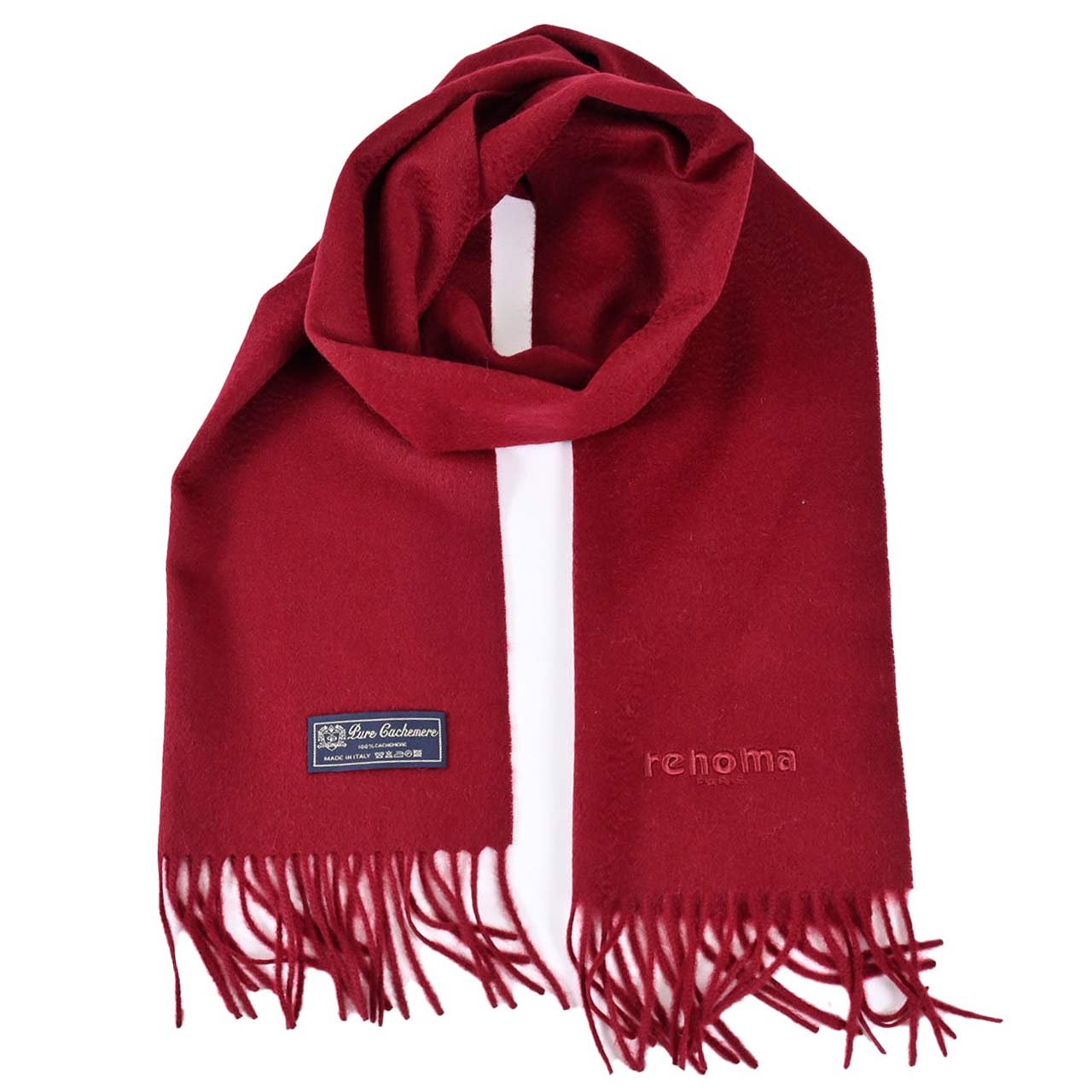 レノマ RENOMA カシミヤ マフラー R9912 PLAIN CASHMERE RWI レッド メンズ レディース カシミヤ100%
