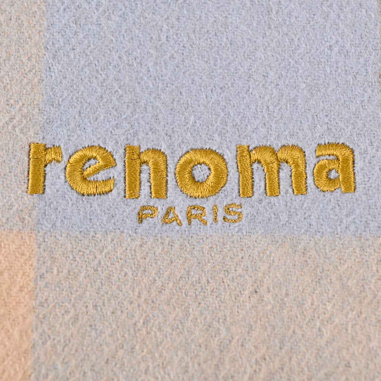 レノマ RENOMA カシミヤ マフラー R9913 CHECK CASHMERE 7 ブルー メンズ レディース カシミヤ100% 【ラスト1点】 新生活応援 ギフト プレゼント 【プライスダウン】