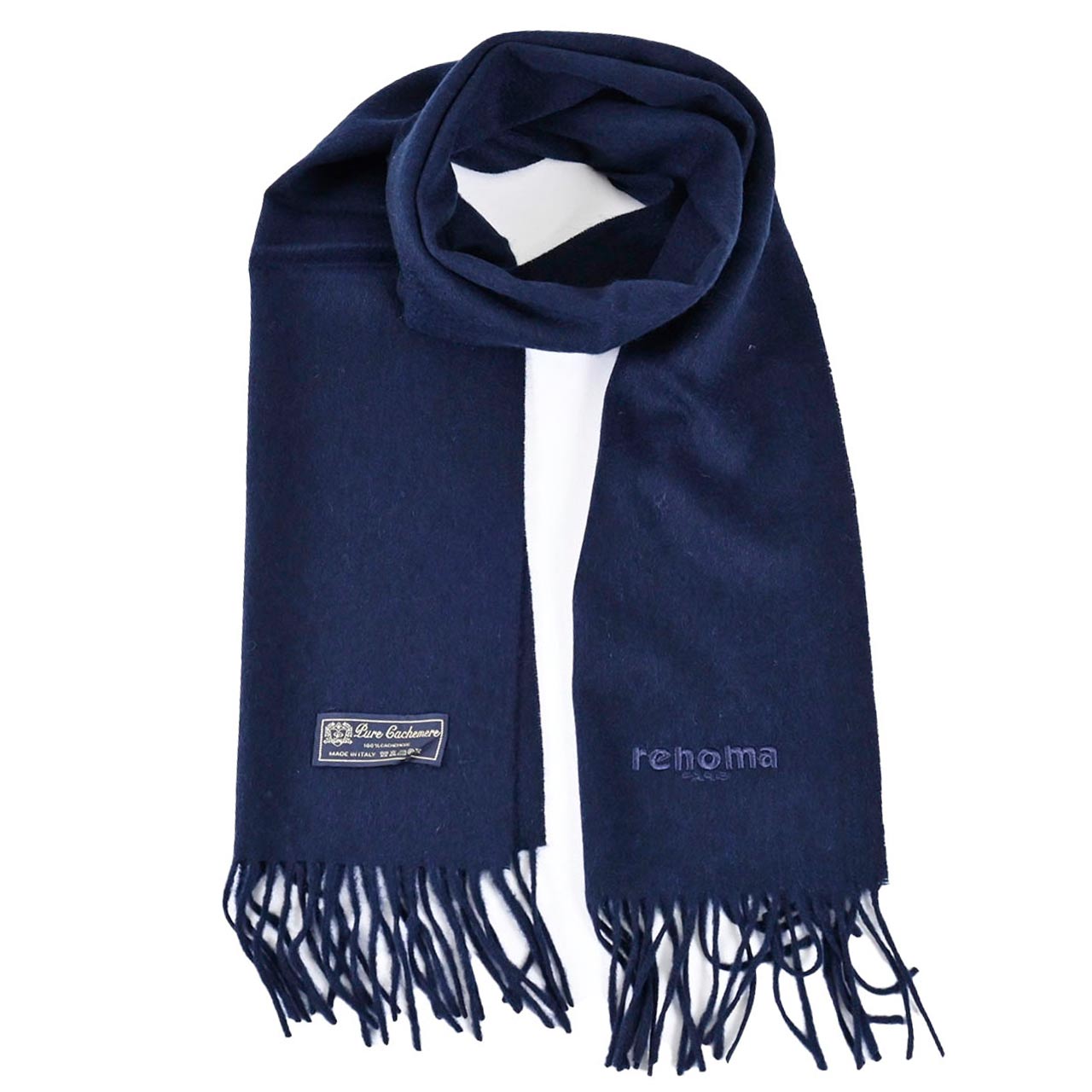レノマ RENOMA マフラー R9918 PLAIN CASHMERE RNV ネイビー メンズ レディース 【ラスト1点】 新生活応援 ギフト プレゼント 【プライスダウン】