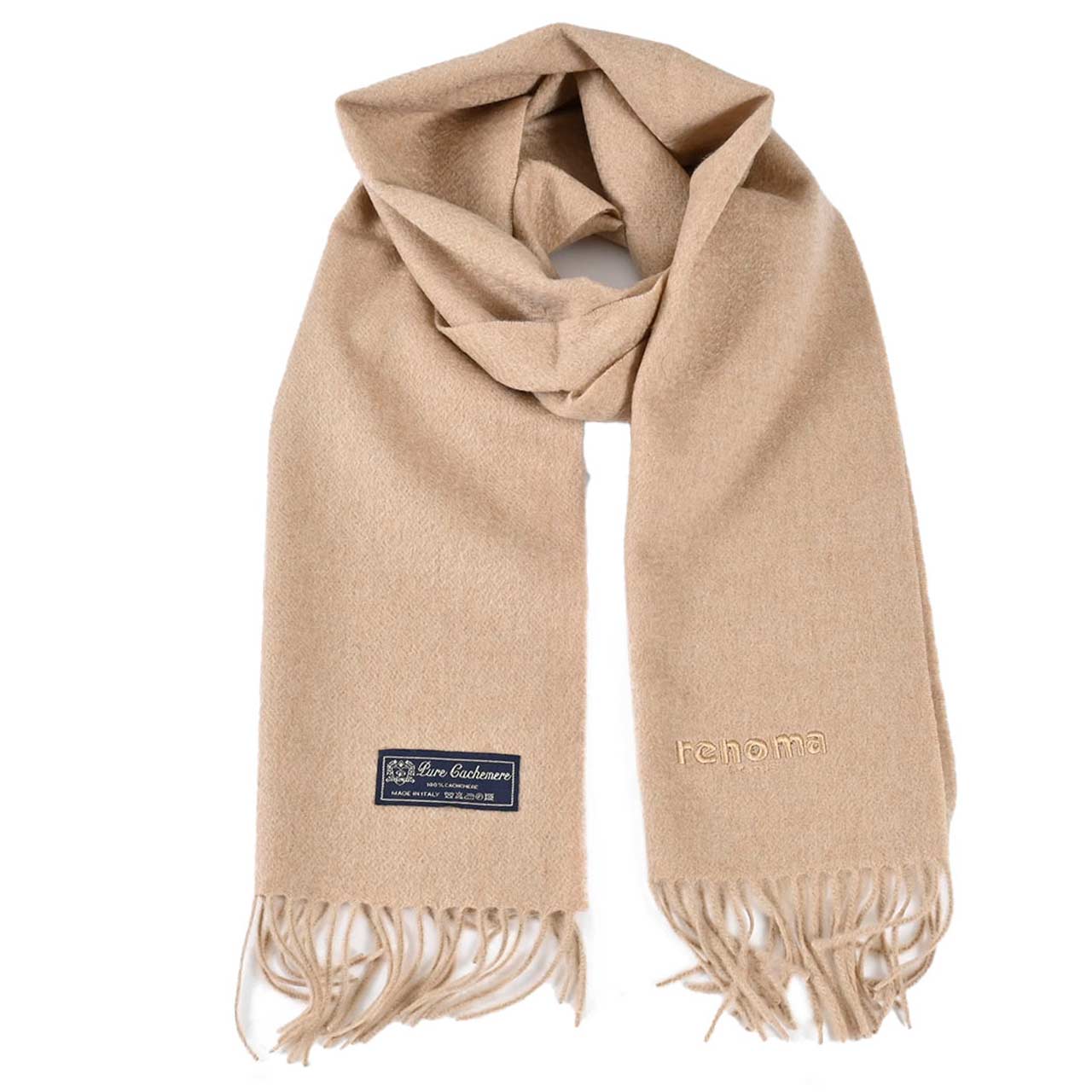 レノマ RENOMA マフラー R9918 PLAIN CASHMERE RSAN ブラウン メンズ レディース