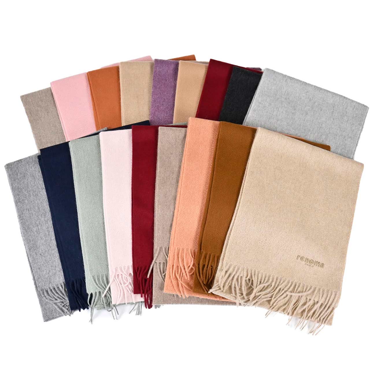 レノマ RENOMA マフラー R9918 PLAIN CASHMERE RSAN ブラウン メンズ レディース